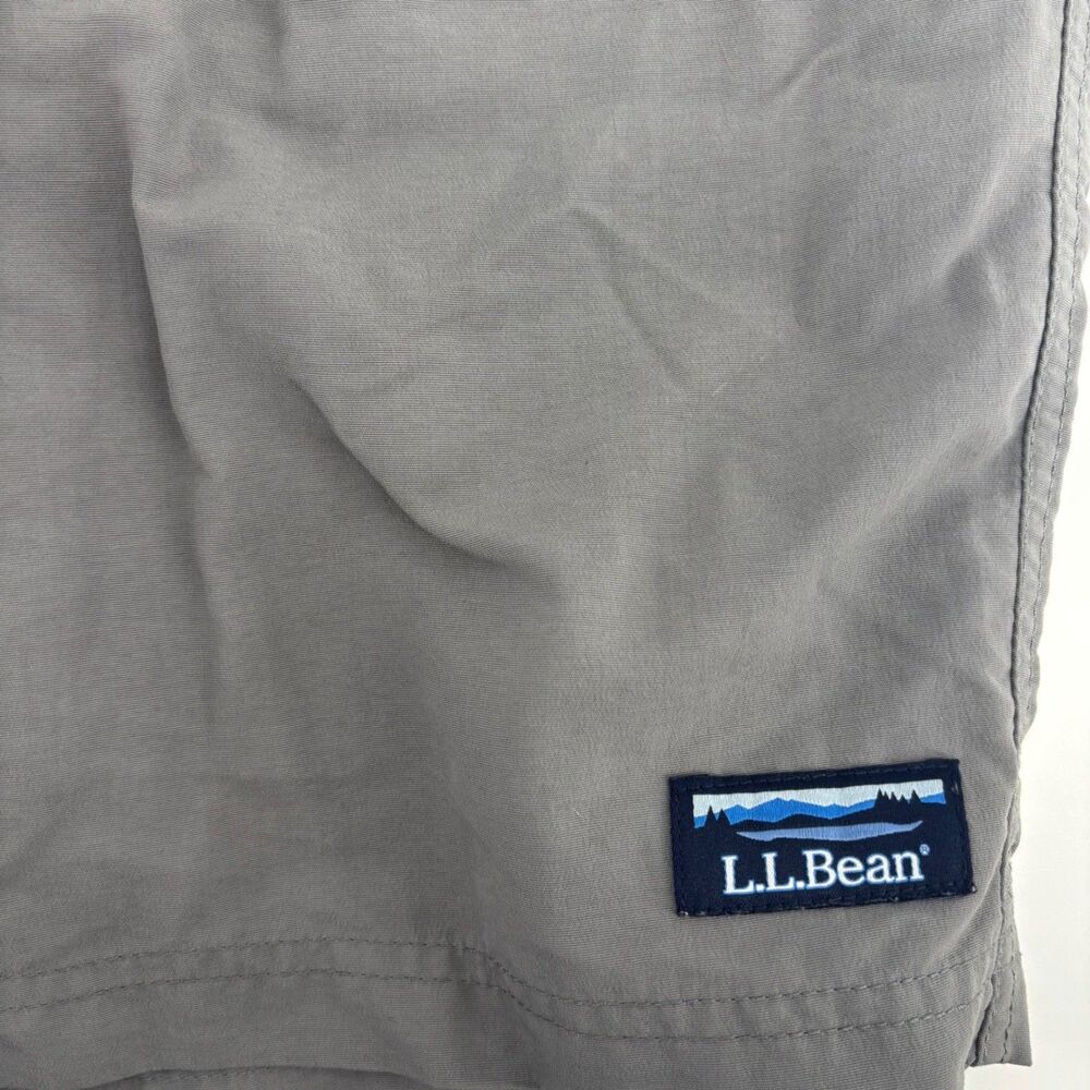 LL Bean Supplex Nylon Swim Trunks Mens XL Grey Swimwear Shorts